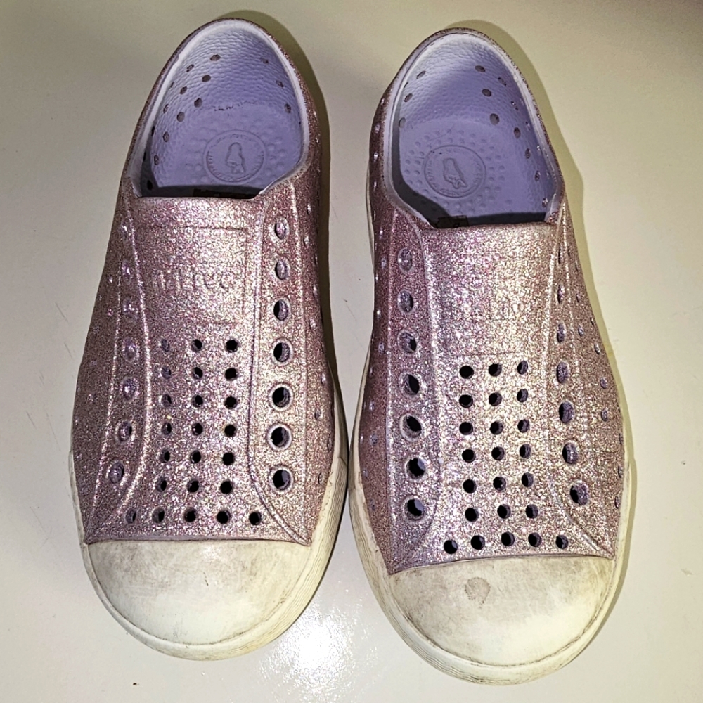 Native Shoes Kids Glitter Pink Slip-On
